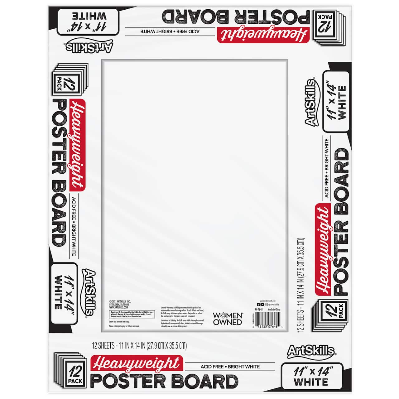 ArtSkills® 11" x 14" Heavyweight Acid Free White Poster Boards, 12ct.